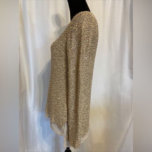 Maurices Tan Long Sleeve Sweater With Sequines Size Small - Picture 2 of 6